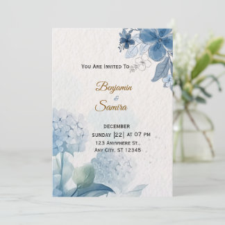 Élégante invitation de mariage à l'aquarelle flora