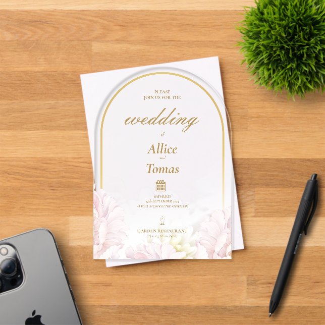 Élégante invitation de mariage à l'arche florale s (Insitu (Carte d'invitation))