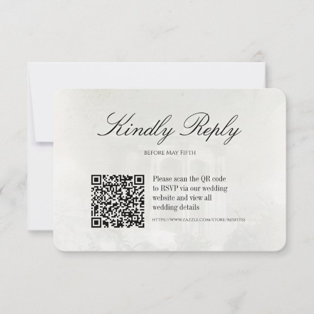 Élégante invitation de mariage à peinture à l'huil (Devant)