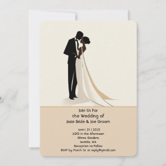 Élégante invitation de mariage afro-américaine