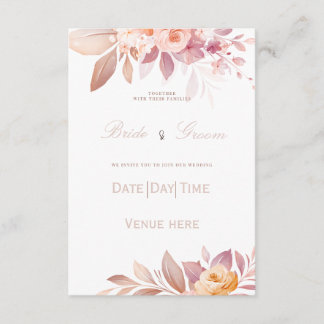 : Élégante invitation de mariage aux tons rose et 