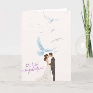 Élégante invitation de mariage avec couple de mari