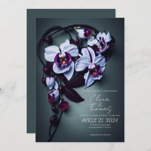Elégante invitation de mariage avec Orchidée viole
