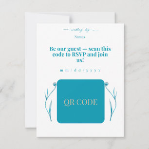 Élégante invitation de mariage avec QR code minima