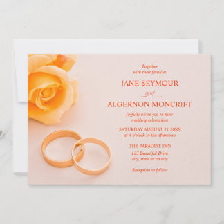 Elégante invitation de mariage avec rose