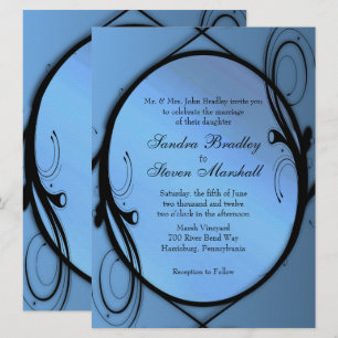 Elégante invitation de mariage bleu