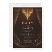 Élégante invitation de mariage bordeaux or | Luxe