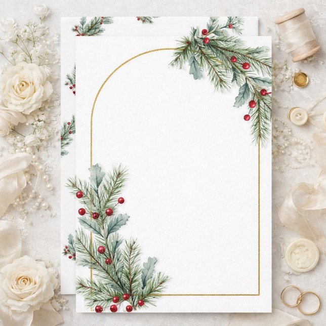 Élégante invitation de mariage botanique hivernal  (Créateur téléchargé)
