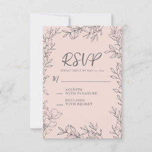 Élégante invitation de mariage botanique rose vint