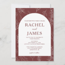 Élégante invitation de mariage botanique terracott