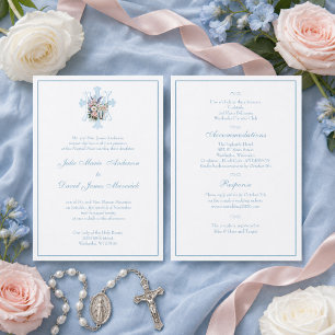 Élégante invitation de mariage catholique marian b
