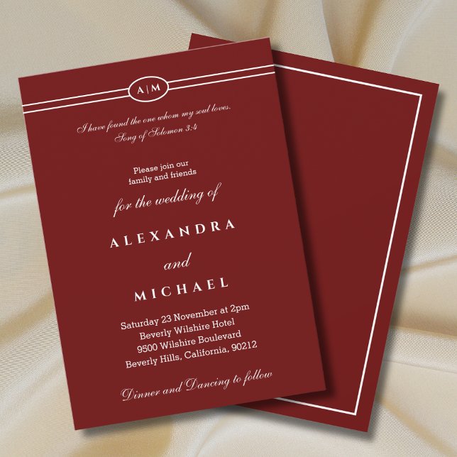 Élégante invitation de mariage chrétien avec verse (Créateur téléchargé)