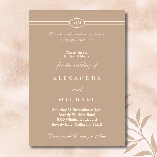 Élégante invitation de mariage chrétien avec verse (Créateur téléchargé)