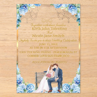 Élégante invitation de mariage en acrylique avec o