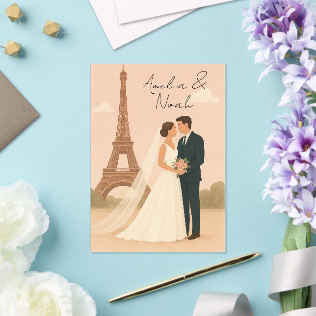 Élégante invitation de mariage en acrylique Paris  (Insitu (Mariage))