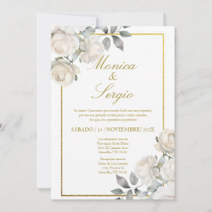 Elégante invitation de mariage en espagnol