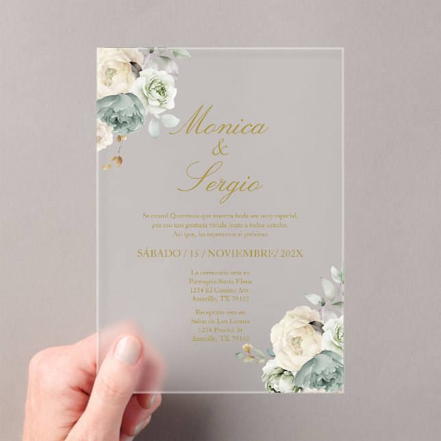 Elégante invitation de mariage en espagnol (In situ (ordinateur de poche))