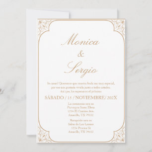 Elégante invitation de mariage en espagnol