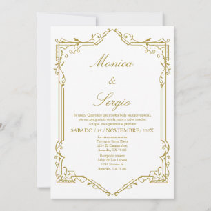 Elégante invitation de mariage en espagnol