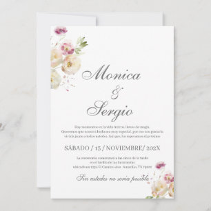 Elégante invitation de mariage en espagnol