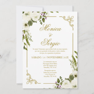 Elégante invitation de mariage en espagnol