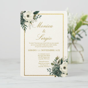 Elégante invitation de mariage en espagnol