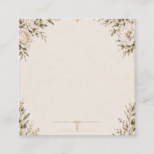 Élégante invitation de mariage en ivoire avec cham (Devant)