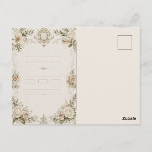 Élégante invitation de mariage en ivoire avec cham