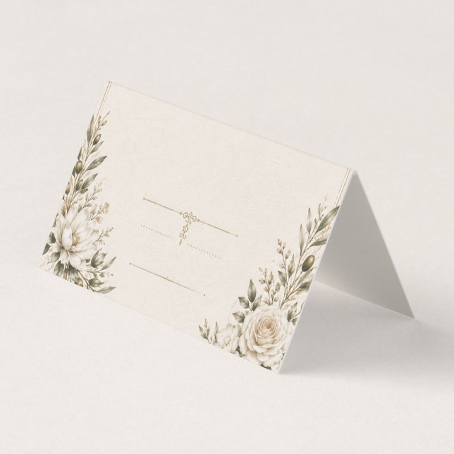 Élégante invitation de mariage en ivoire avec cham (Devant)