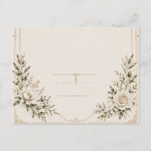 Élégante invitation de mariage en ivoire avec cham