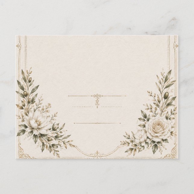 Élégante invitation de mariage en ivoire avec cham (Devant)