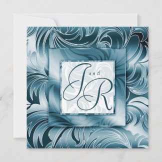 Élégante invitation de mariage Feuille d'argent fl