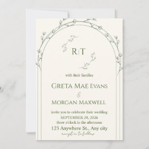 Élégante invitation de mariage florale botanique