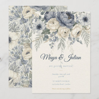 Élégante invitation de mariage florale française a