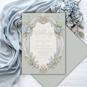 Élégante invitation de mariage florale vintage rom