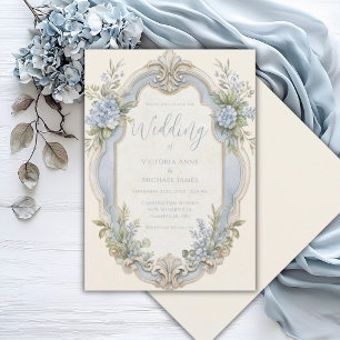 Élégante invitation de mariage florale vintage rom