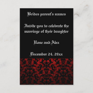 Élégante invitation de mariage gothique 3,5 po x 5