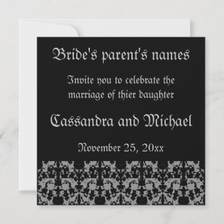 Elégante invitation de mariage gothique carré