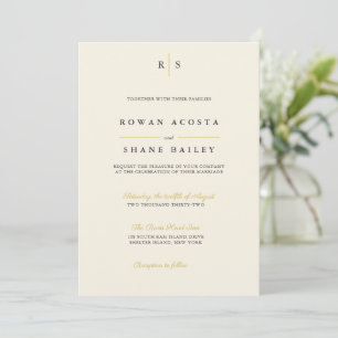 Elégante invitation de mariage minimaliste
