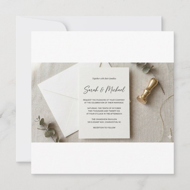 Élégante invitation de mariage minimaliste moderne (Devant)