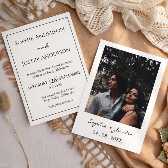 Élégante invitation de mariage moderne minimaliste (Créateur téléchargé)