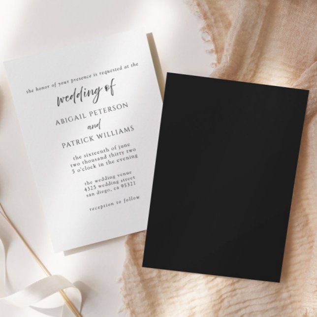 Élégante invitation de mariage noir et blanc forme (Créateur téléchargé)