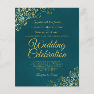 Élégante invitation de mariage pas chère sarcelle