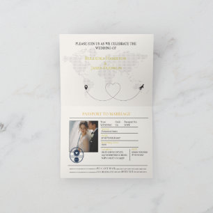 élégante invitation de mariage passeport