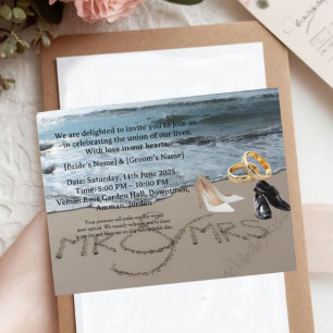 Élégante invitation de mariage personnalisée - P