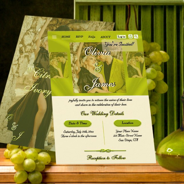Élégante invitation de mariage photo avec overlay  (Créateur téléchargé)