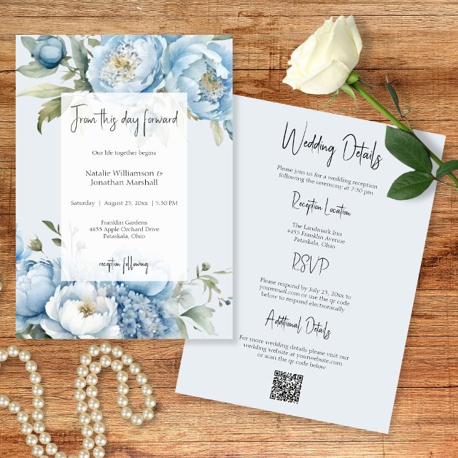 Élégante invitation de mariage recto-verso à motif (Créateur téléchargé)