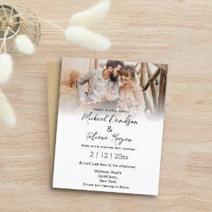 élégante invitation de mariage simple photo délavé