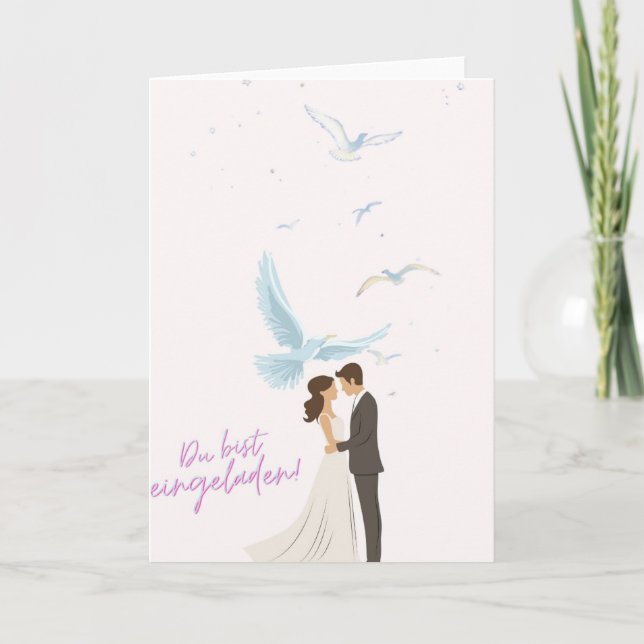 Élégante invitation de mariage Vous êtes invité! m (Devant)