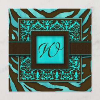 Elégante invitation de mariage Zebra Damask BB